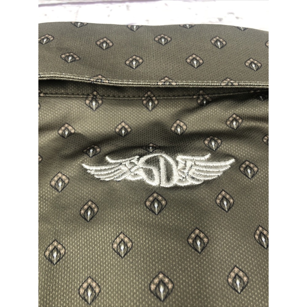 Straight Down Shirt M Performance Polo Golf All Over Print -Olive Green - Picture 12 of 12